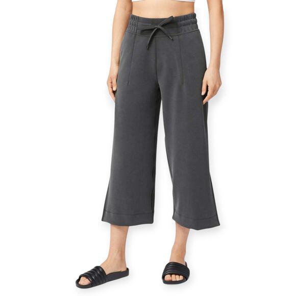 Lululemon | Size 8 | Soft Ambitions High Rise Crop Wide Leg Graphite Grey Pants - Picture 2 of 11